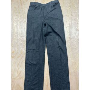Bogner Vintage Women’s Virgin Wool Pants Trousers Gray 14 Long Wide Leg Pockets